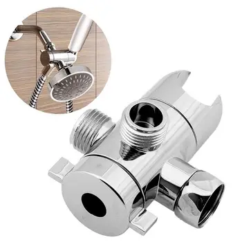 

1Pc Chrome 3 Way Tee Connector Shower Head Diverter Valve G1/2 Three Function Switch Adapter Valve Adjustable Shower Arm Mounted