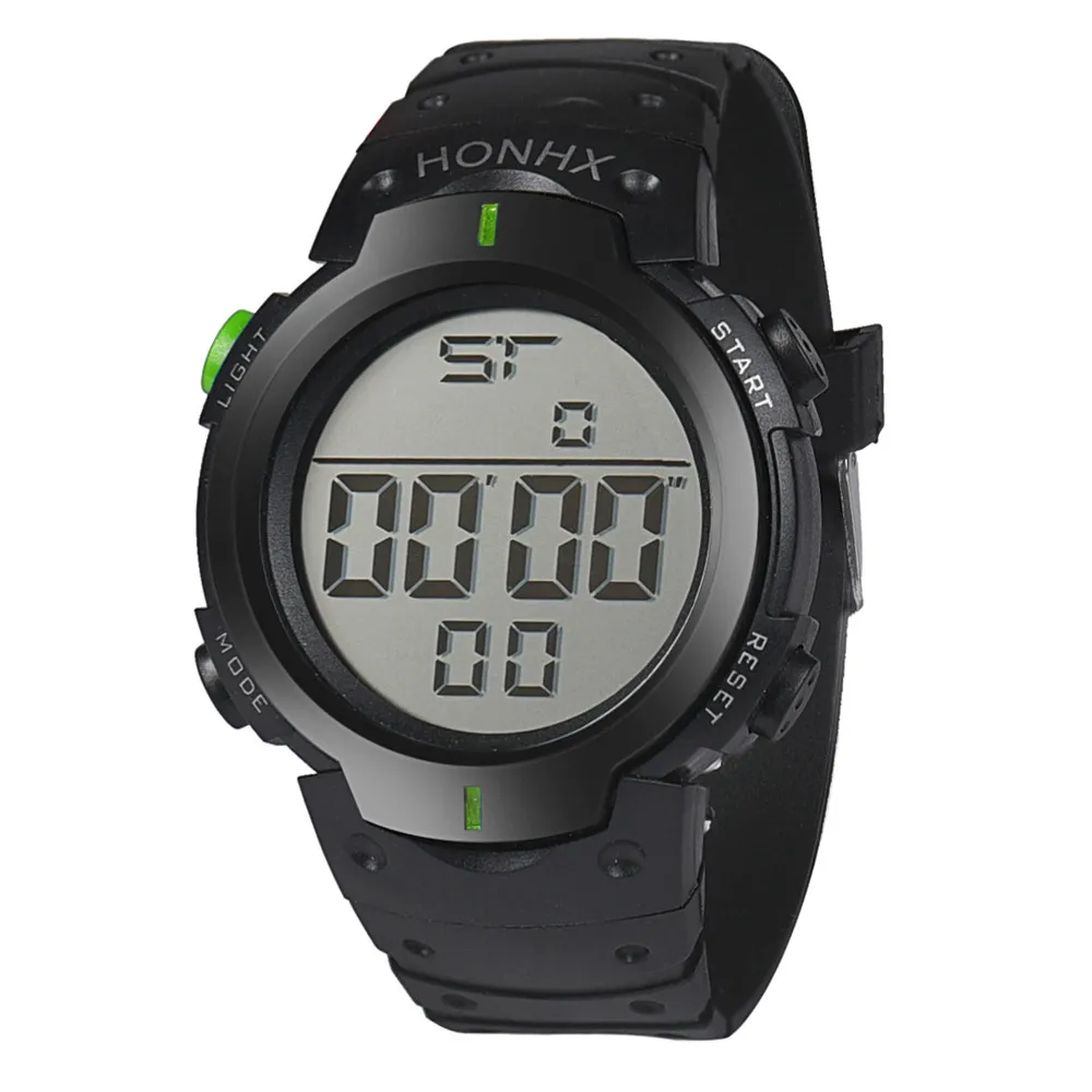 HONHX мужские модные светодиодный водонепроницаемые мужские часы для мальчиков, цифровые часы с секундомером и датой, резиновые спортивные наручные часы с большим циферблатом, часы relogio Y25