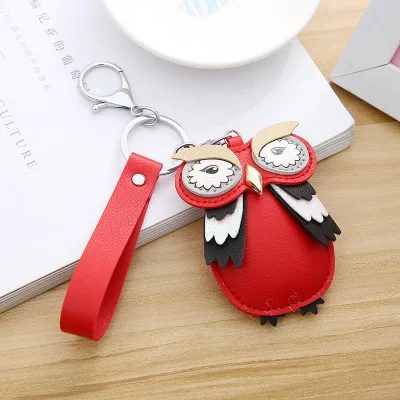 Корейский стиль Мини милый Kawaii сова брелок для ключей для девочек брелок для ключей Автомобильный ключ держатель женский мужской сумки Шарм аксессуары на кольцо для ключей подвеска подарки - Цвет: Red