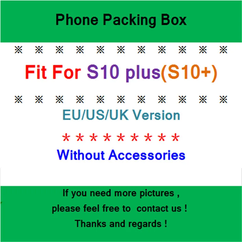 S10+ empty box