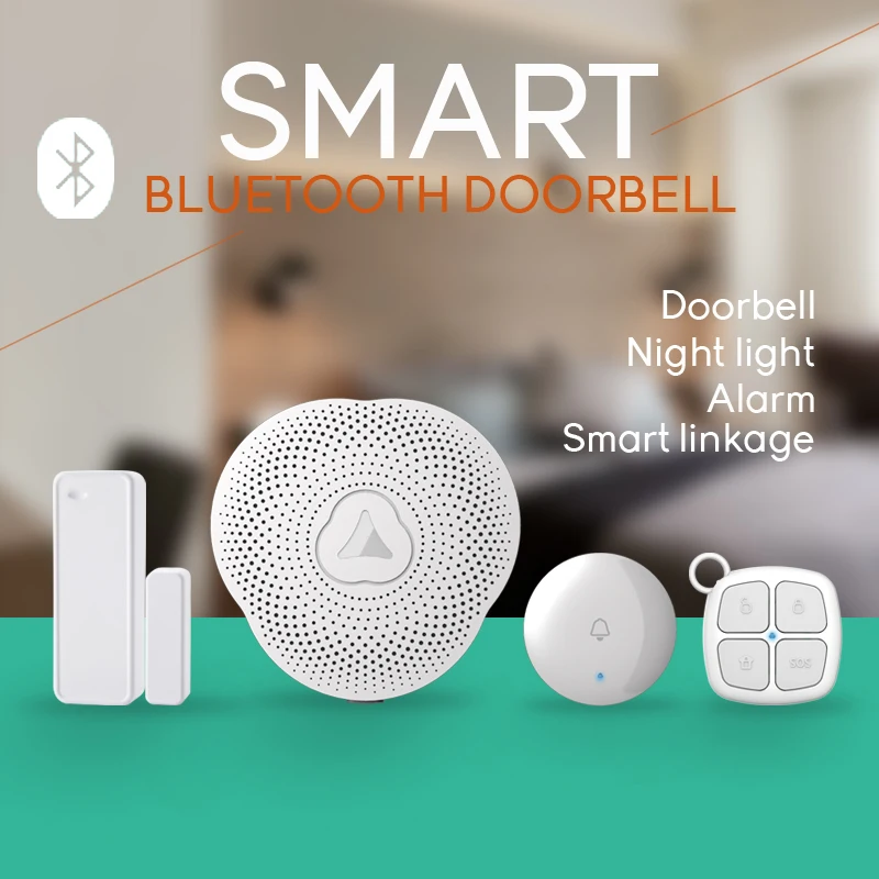 4.0 wireless Bluetooth doorbell with ding dong alert / alarm /night light 3 in1 function APP