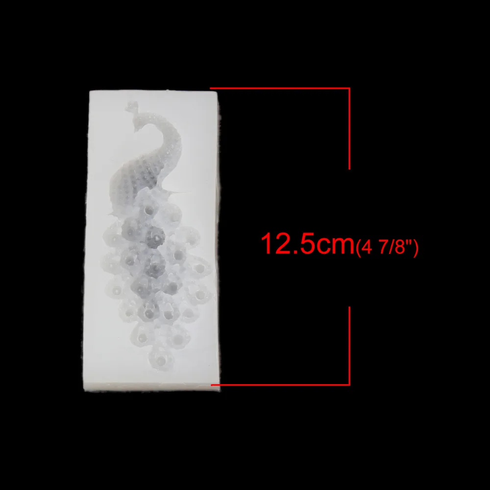 DoreenBeads силиконовые полимерная форма для изготовления ювелирных изделий белый павлин 12,5 см (4 7/8 ") x 5,4 см (1/8") DIY Прямая доставка, цельнокроеное