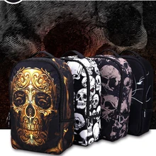 

Fashion Canvas Backpack Black Rugzak Terror Skull Backpack Anime Satchel Backpack Mochila Kanken Leather School Bags Morrales