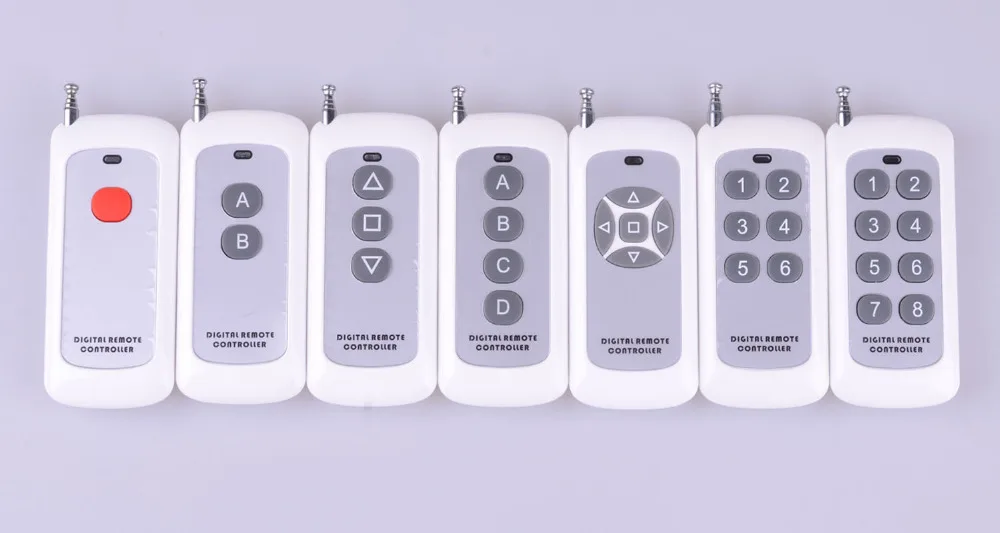 

Remote Control Transmitter for Remote Switch 1/2/3/4/5/6/8 Button Small Size Long Range Big Button Remote key pad 2262/EV1527
