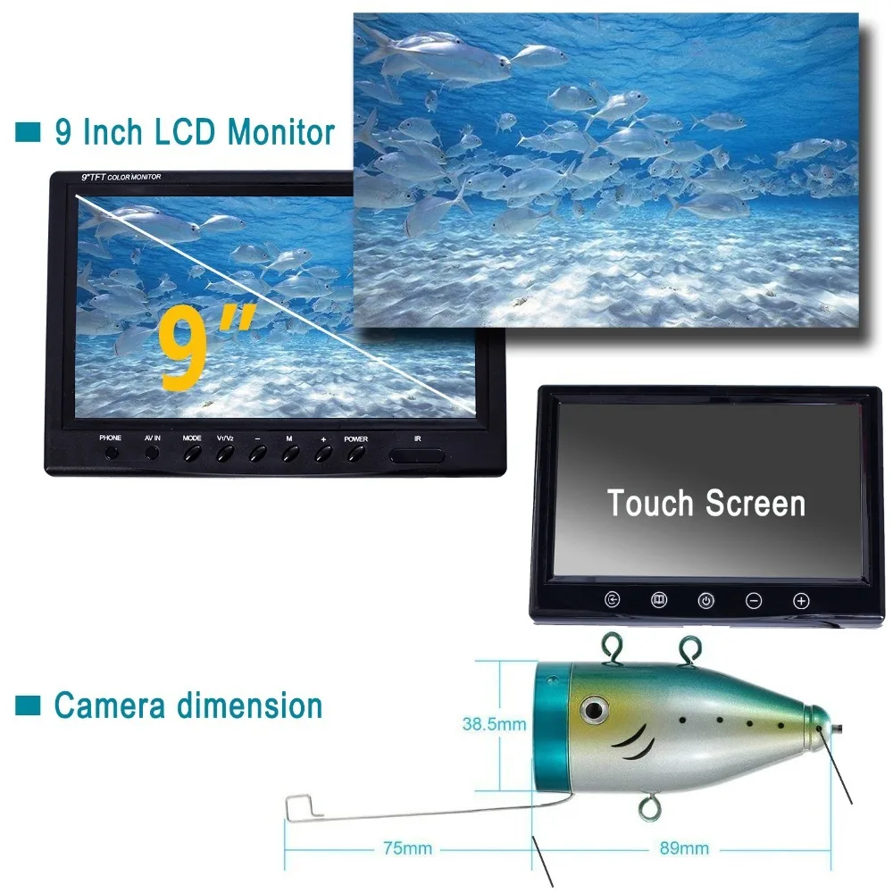 inventor dos Peixes sem Fio Câmera de Vídeo para Android e ios Syanspan 9 Wifi Ip68 hd 1000tvl Pesca Submarina Sounders 24 Leds Brancos 17 High Quality Esporte e Lazer
