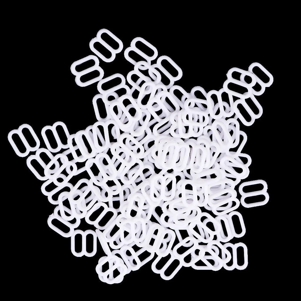 100Pcs 8mm/15mm Plastic Bra Headband Replacement Adjustment Buckles Underwear Sliders Rings Clips Sew Lingerie Bikini Adjusters