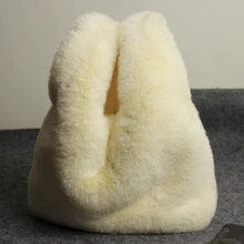 Ins/модные женские туфли зимний искусственный меховой клатч сумка элегантные женские мягкий кроличий мех сумки из натуральной кожи Хай-стрит плюшевая сумка сумки Для женщин Дорожная сумка