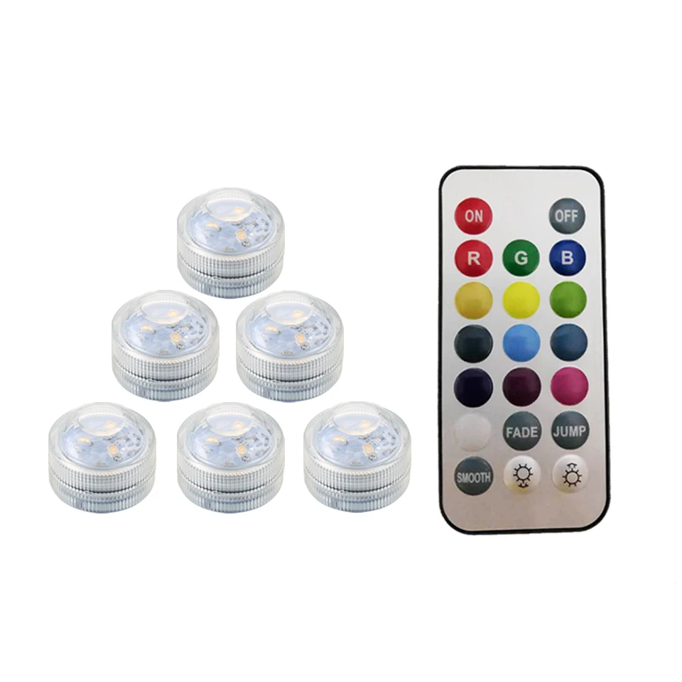 

Battery Powered RGB Submersible LED Light IP68 Waterproof Underwater Led Light Night Lamp for Fish Tank Pond Wedding Party Light