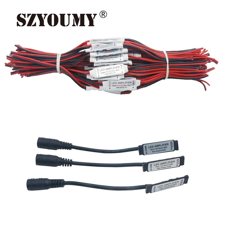 buy SZYOUMY Mini Single Color and RGB DC 12V DC 24V 12A Mini Led Amplifier Controller Power Accessories Used By Led Strip 500PCS