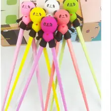 DHL 100 пара с милой пандой силиконовая палочка для еды китайская палочка для еды, Детские тренировочные палочки для еды Длина; высота каблука 18 см