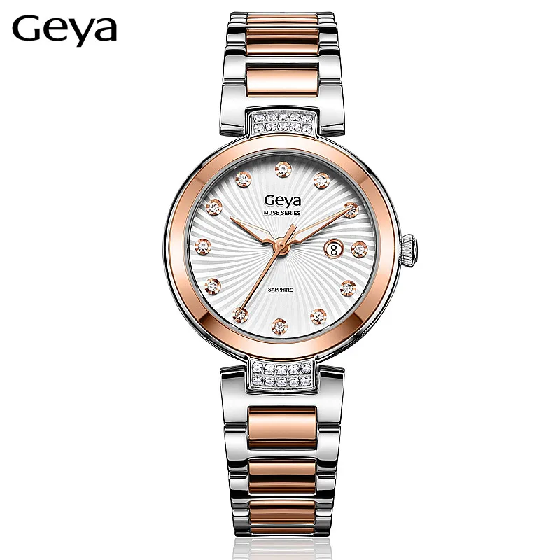 

Geya Japanese MiyotaGL10 Movement Fashion Diamonds Female Watch Luxury Brand Gold Steel Women Wristwatch Dress Lady Quartz Clock