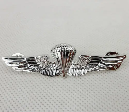 

METAL US NAVY SEAL PARATROOPER WINGS BADGE INSIGNIA SILVER