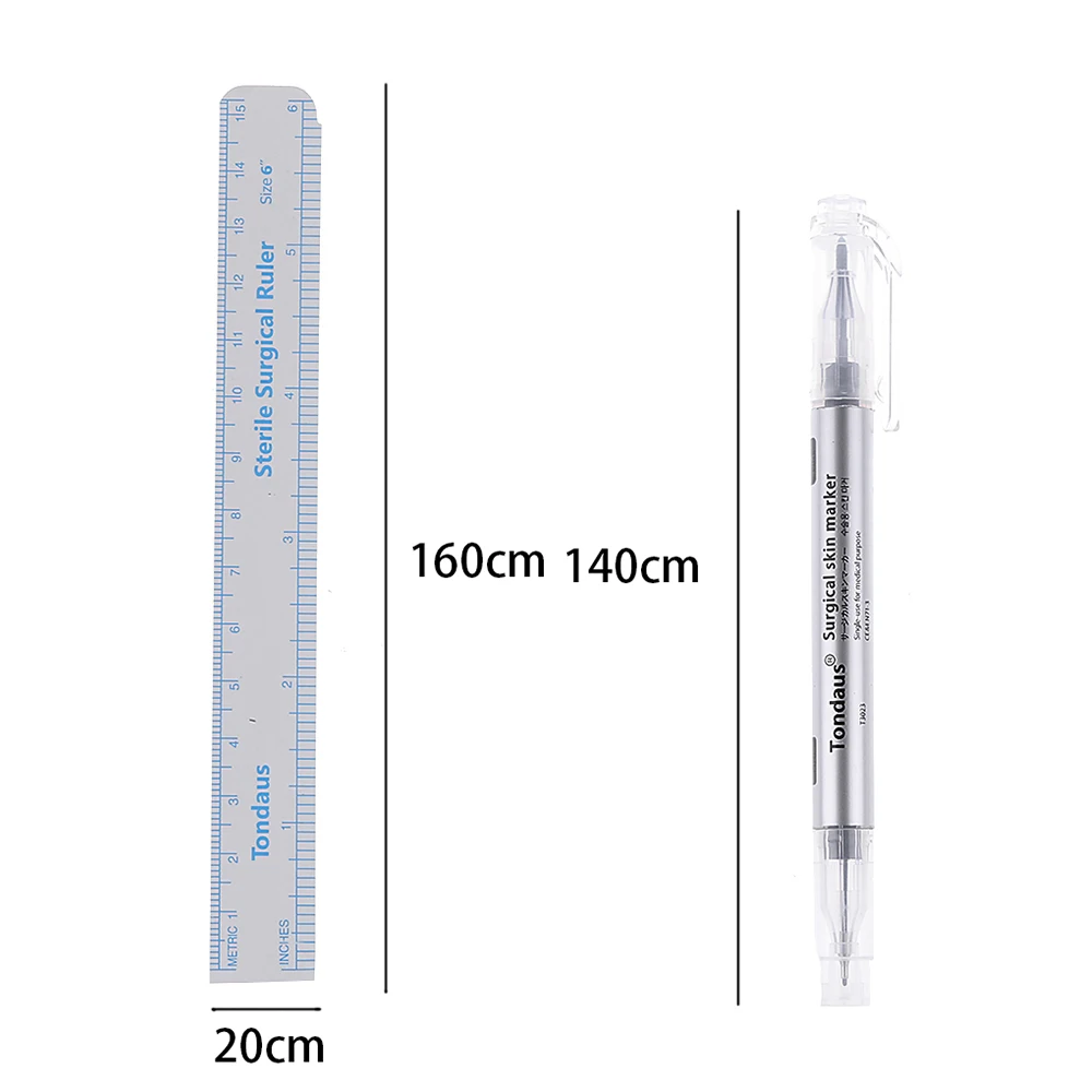 Хирургический маркер для кожи Маркер для бровей ручка для татуировки кожи Маркер ручка с измерительной линейкой Microblading позиционирование инструмент