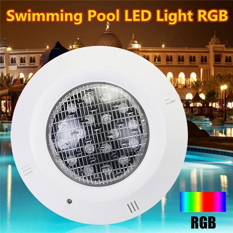 

18W LED Swimming Pool RGB Light Underwater Lights 7 Colors IP68 Waterproof AC 12V with Remote Controller