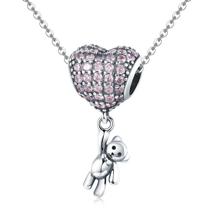 Preise MYBEBOA 925 Sterling Silber Charms Fit ursprüngliche Pandora Armbänder Halsketten Herz Bär Rosa Cubic Zirkon Perlen Schmuck