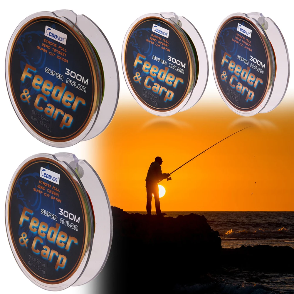 Леска рыболовная нейлоновая 300 м 4 стойки от 22 до 40 фунтов|fishing line|line nylonfishing line nylon |