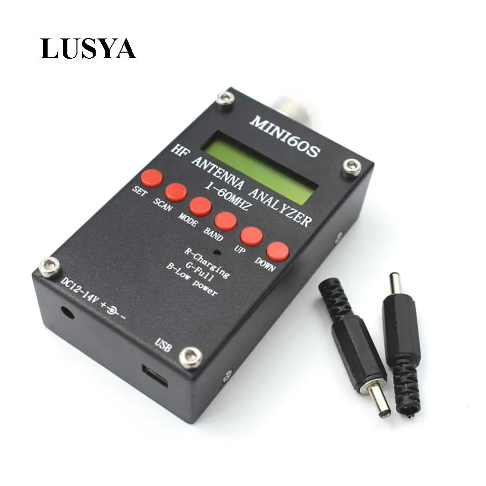 Lusya Mini60s КСВ метр bluetooth HF ANT КСВ антенный анализатор SARK-100 1-60 МГц для радио USB Precison DC12-24V C4-006