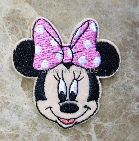 

Pink butterfly embroidered Iron On Patches cartoon badge Guaranteed Quality Appliques diy accessory