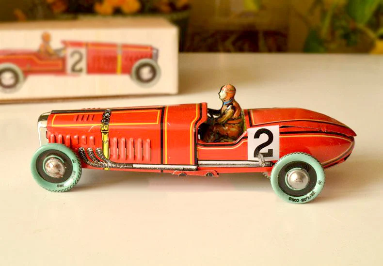 Retro clockwork tin toys rare Clockwork tin II vintage red car Collectionin Wind Up Toys from