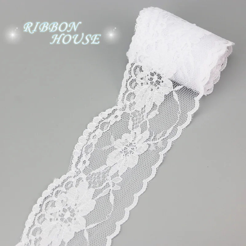 

(5 yards/roll) 65mm white and black Lace fabric Webbing Decoration Lovely gift packing Material
