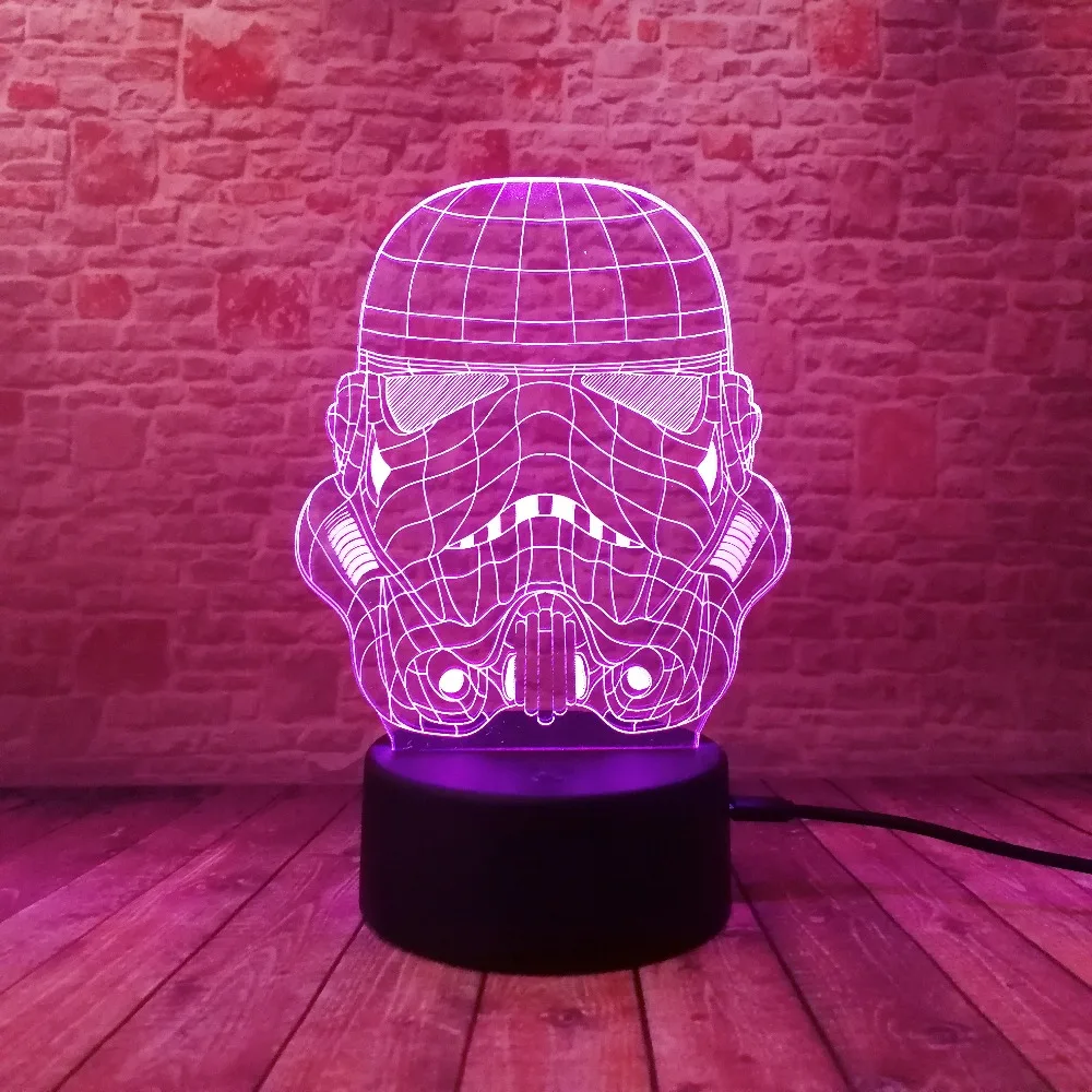 Подарки для фанатов звездных войн Дарт Вейдер Мастер Йода джедай лидер 7 цветов градиент 3D светодиодный светильник ночник Рождественский подарок на год