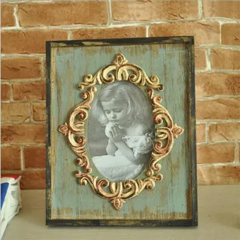 

Solid Wood Retro Photo Frame Old Rural Style Rectangular Standing Photo Frame Home Decorative Accessories Desktop ornaments
