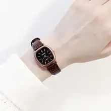 Reloj cuadrado de esfera pequeña de Cuero Simple, reloj de pulsera moderno para mujer, reloj minimalista fresco para mujer