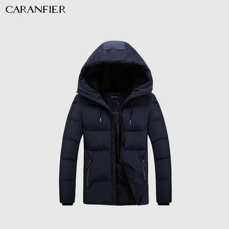Новая парка CARANFIER 2019 мужские пальто зимняя куртка Мужская Утепленная