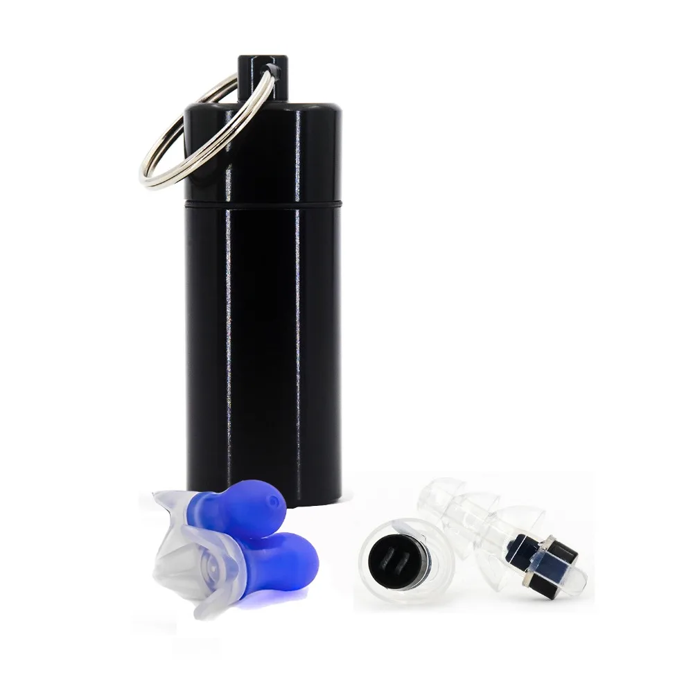 noise reduction earplug blue and black