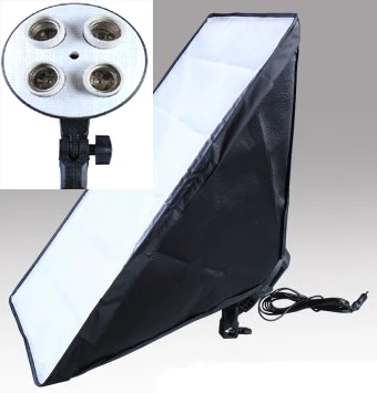 

50x70cm Photographic Equipment Photo Studio Soft Box Kit Video Four-capped Lamp Holder Lighting Softbox Photo Box