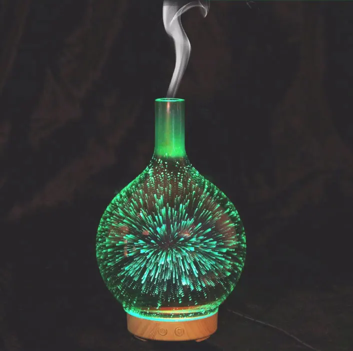 Красочный волшебный светильник 3D Стекло светодиодный ночной Светильник эфирных масел, аэрозольный распылитель для ароматерапии, воздушный purifierhome Декор Светильник