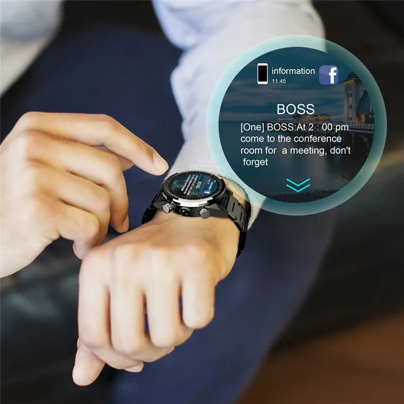  LK08 4G Smartwatch Android 7.1 MTK6739 3GB+32GB 400*400 AMOLED Screen 610mAh Battery Smartwatch GPS