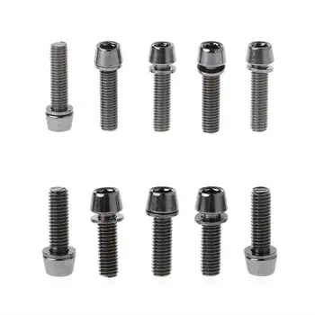 

5pcs Bicycle Screw M5x20mm / M6x20mm With Spacer Stem Riser Parts MTB Road Bike