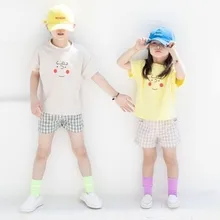 Летние детские шорты унисекс повседневные корейские клетчатые шорты для девочек, хлопковые модные штаны для мальчиков 2, 3, 4, 5, 6 лет, шорты для малышей