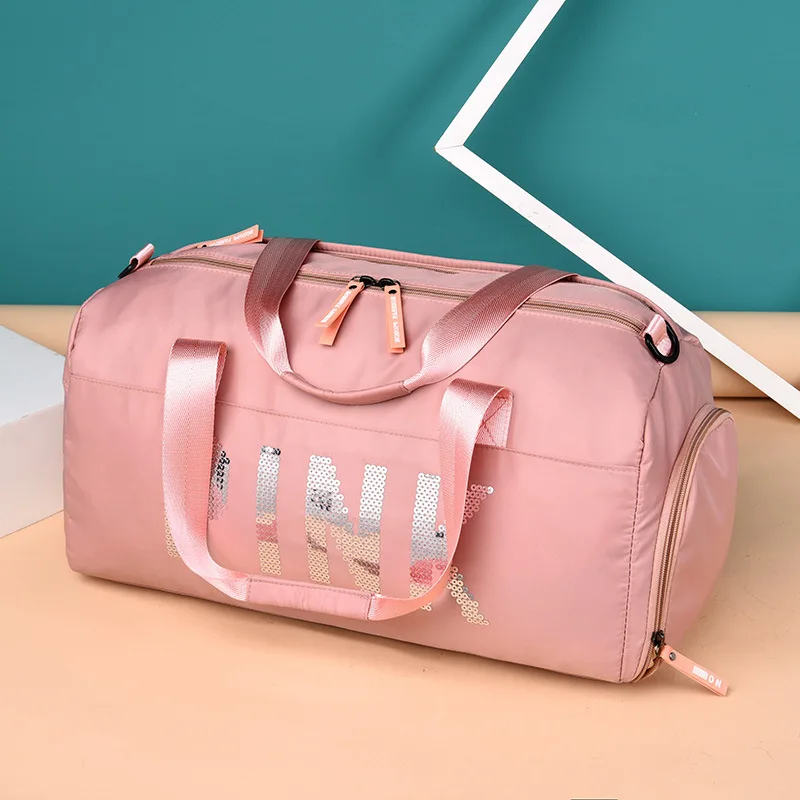 saco de viagem rosa lantejoulas ombro bolsa
