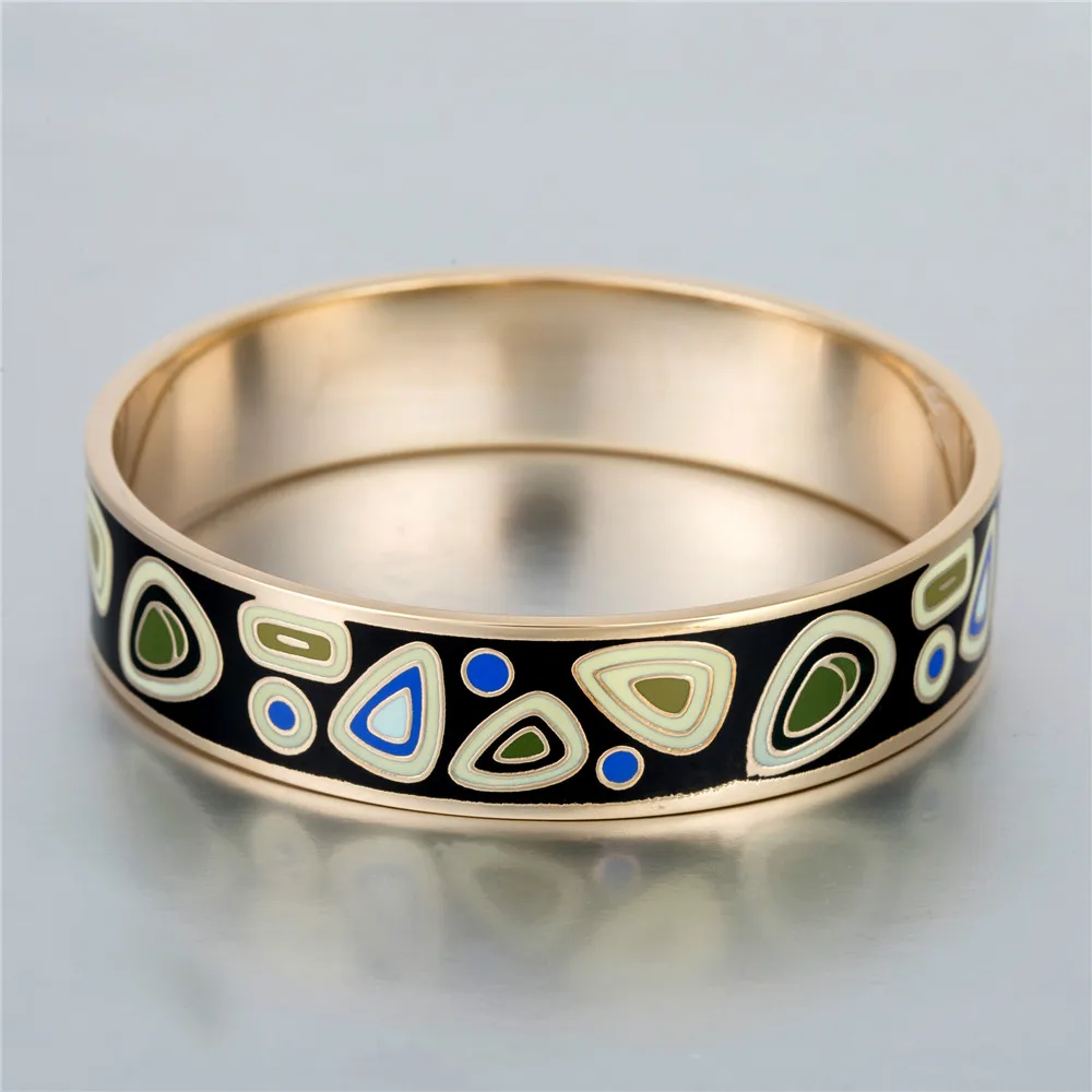 

2017 New Arrival Coloful Nature Stone Enamel Bracelets For Girlfriend Unique Gift Stainless Steel Handmade Circlet Bangle