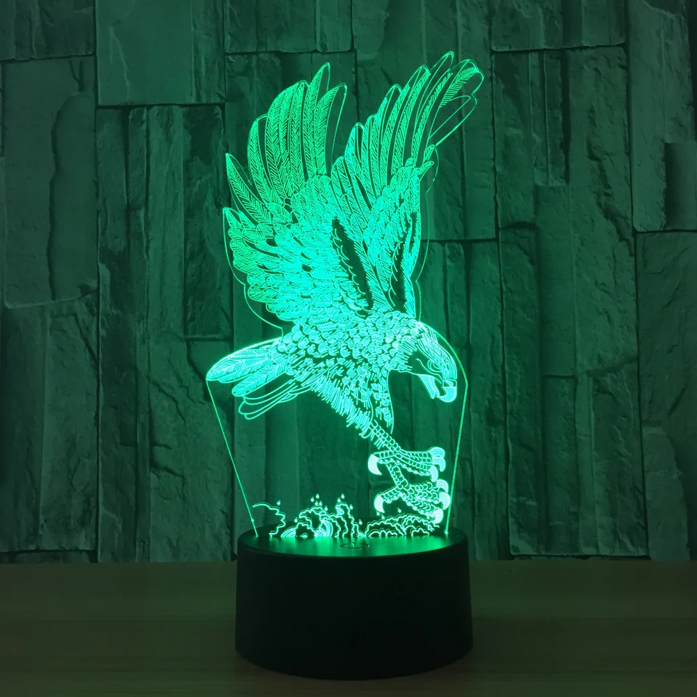 Billig Adler 3d Tisch Lampen Für Wohnzimmer Lamparas De Mesa Schlafzimmer Weihnachten nacht lampe für kinder Beleuchtung 3d Schreibtisch Lampe