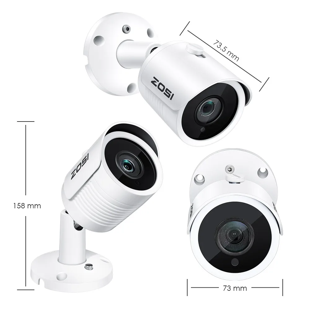  ZOSI IP Camera PoE 4MP/5MP Super HD Outdoor/Indoor Waterproof Infrared Night Vision ONVIF Security 