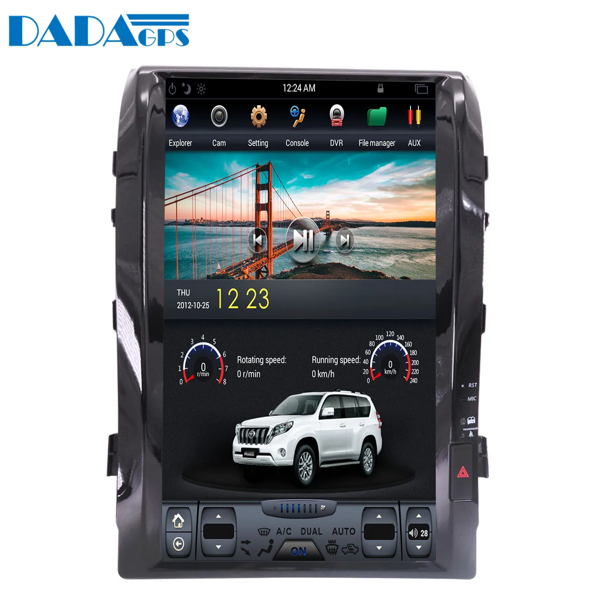 Top 16" Tesla style Android 7.1 HUGE Screen No Car DVD Player Stereo Radio For TOYOTA LAND CRUISER LC200 2008-2015 GPS Navigation 5