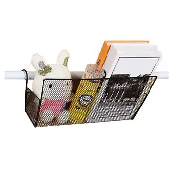 

Iron Desk Shelf Dormitory Bedroom Bedside Rack Shelf Hook Space Organizer Office Files Storage Box Bathroom Storage Basket