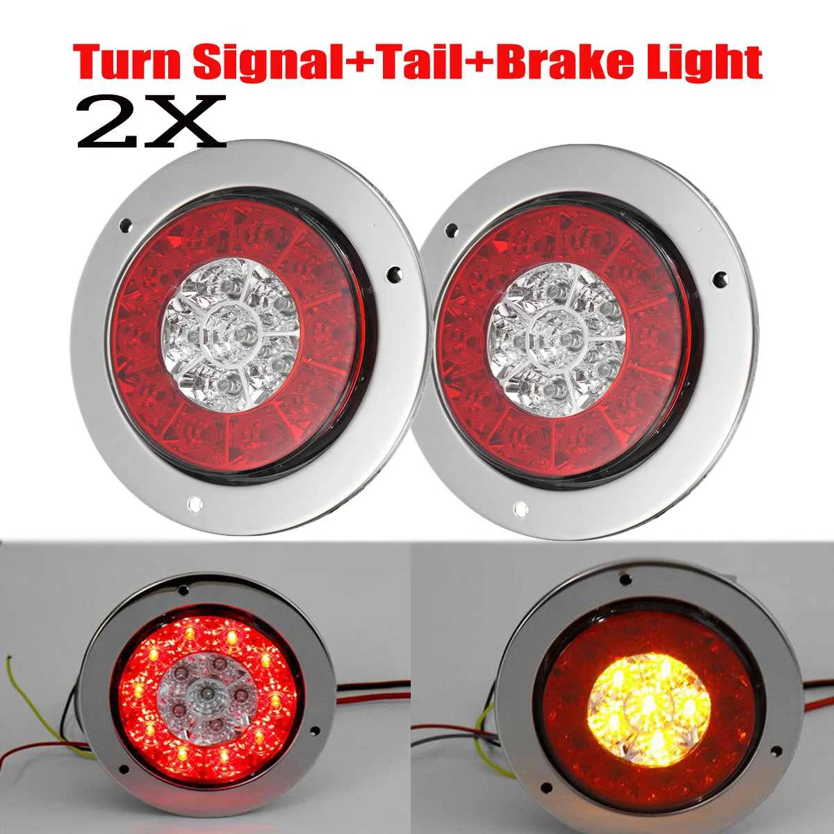 

1/2x 12v/24V Tractors Buses Boat Turn Signal Light Waterproof Break Light Led Rear Front Marker Lamp for Truck Trailer Lorry