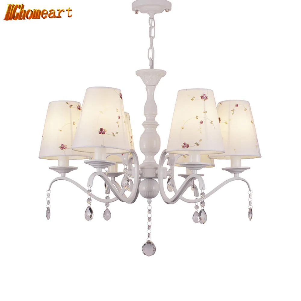 Hghomeart E14 Fashion Chandeliers Warm Princess Girl Bedroom Living Room Crystal Chandelier Iron Lights Room Lamp Hghomeart E14 Fashion Chandeliers Warm Princess Girl Bedroom Living Room Crystal Chandelier Iron Lights Room Lamp
