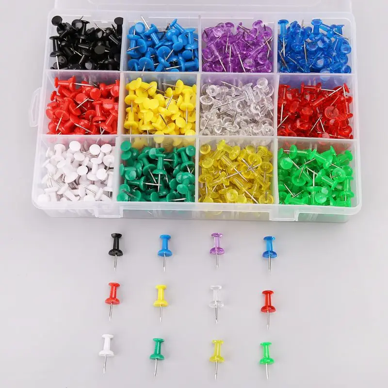 Buy 600pcs/box Push Pins Drawing Cork Board Notice