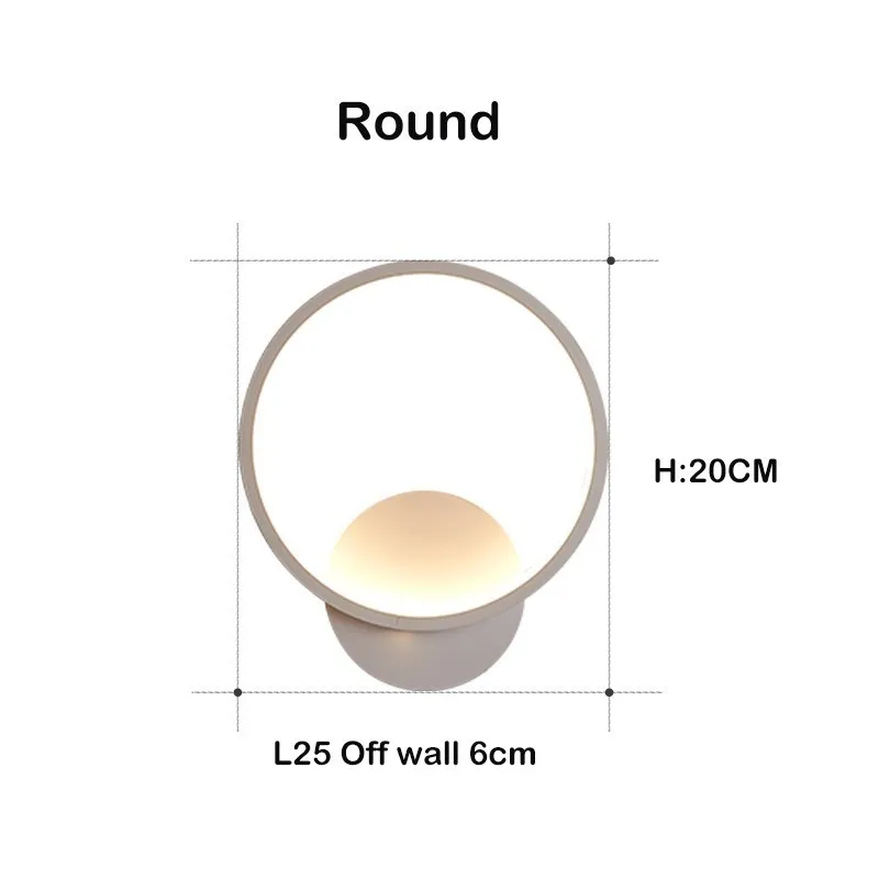 Современный светодиодный настенный светильник, спальня, настенное бра для ванной комнаты, белый свет в помещении, лампа, светильник де parede - Цвет абажура: L25xW6xH20 12W