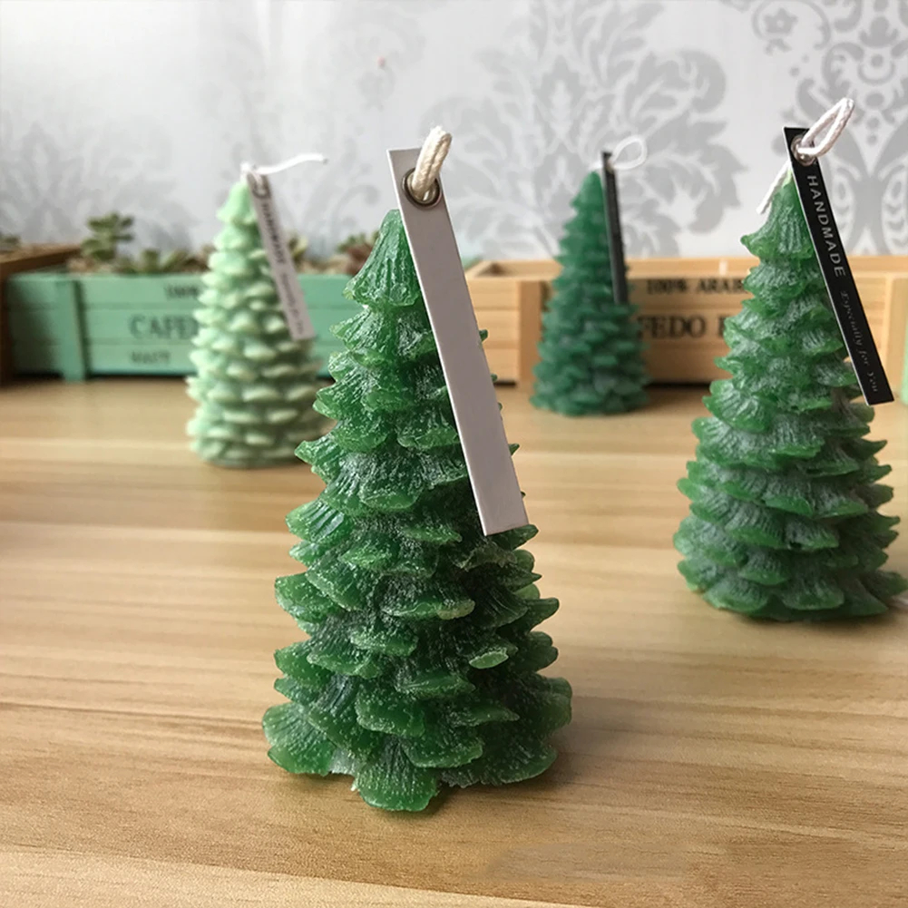 Творческий 3D Рождество дерево свечи Силиконовые DIY Merry декоративная Рождественская свеча инструменты ручной работы мыльницы Bougie плесень