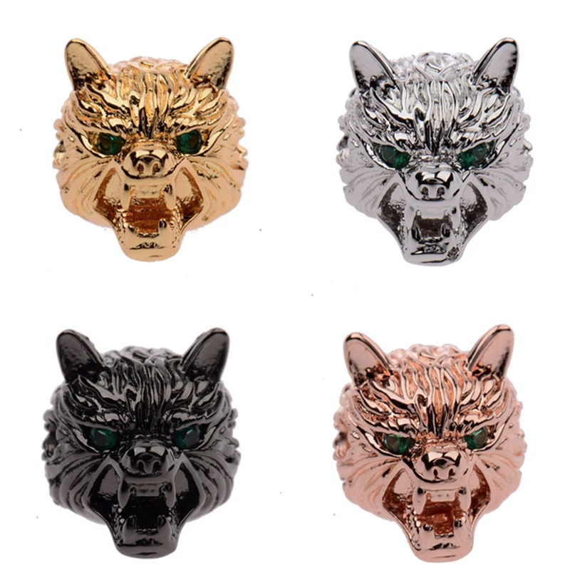 Wolf Head Beads for DIY Jewelry Making Punk Style