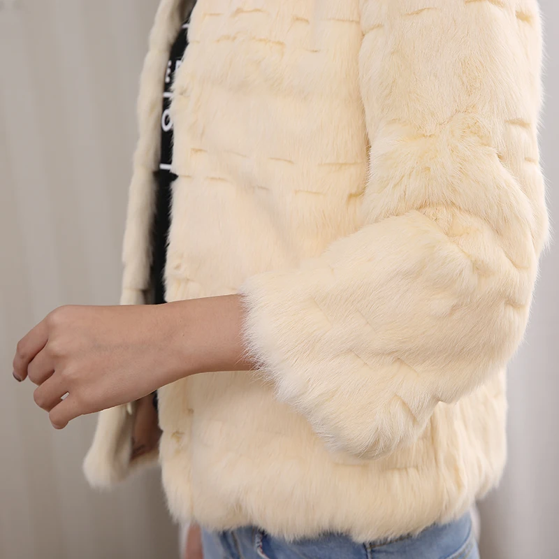 New fashion fur coat pure natural rabbit fur short coat mink coat