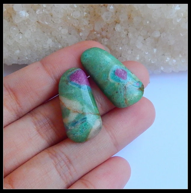 Wholesales 1Pairs Natural Stone Ruby Gemstone Fashion Cabochons