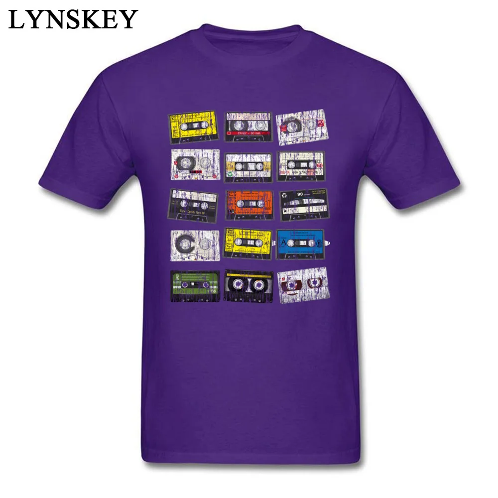 Hot Sale Casual T Shirts O-Neck 100% Cotton Fabric vintage cassettes Student Tops Tees Short Sleeve Summer Fall Casual Sweatshirts vintage cassettes purple