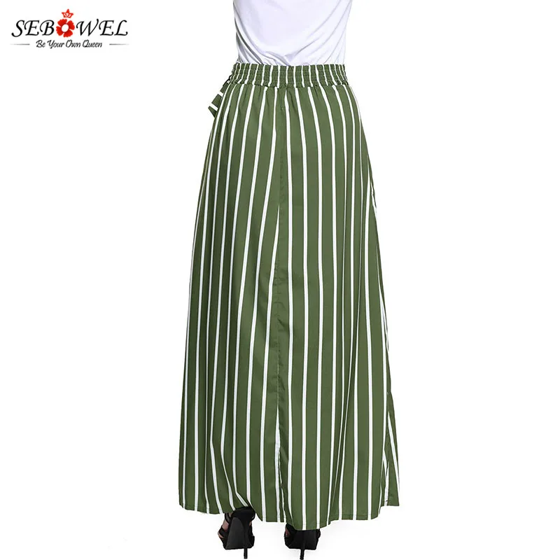Olive-Green-Striped-Maxi-Skirt-LC65037-9-4